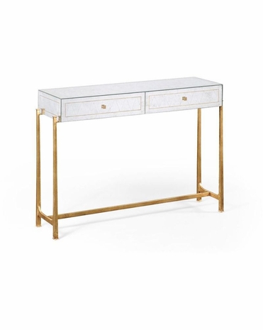 494193 Jonathan Charles Luxe églomisé & Iron Box Console