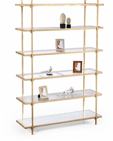494194 Jonathan Charles Luxe églomisé & Iron Six-Tier étagère