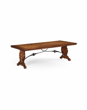 494195 Jonathan Charles Country Farmhouse Spanish Dining Table Plank Top