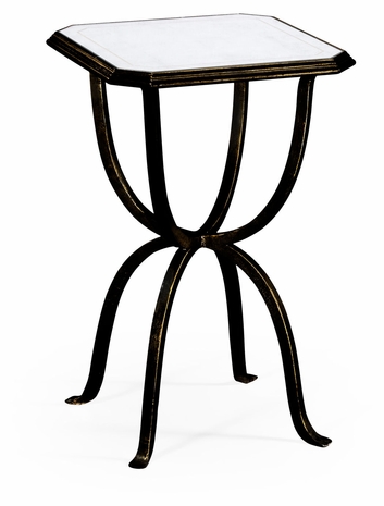 494196-B JC Modern Lux Aglomise & Bronze Iron Octagonal Side Table