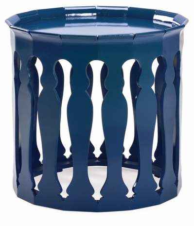 494204-PTB Jonathan Charles Moroccan Moorish Sofa Tables (Patriot Blue)