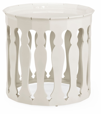 494204-SNW Jonathan Charles Moroccan Moorish Sofa Tables (Snow White)