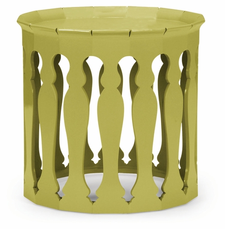 494204-SPE Jonathan Charles Moroccan Moorish Sofa Tables (Split Pea)