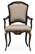 494210-AC-FBG-F001 Jonathan Charles Black & gilded floral chair (Arm)