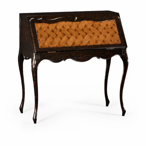 494278 Jonathan Charles Country Farmhouse French Style Bureau With Parquet Fall Front