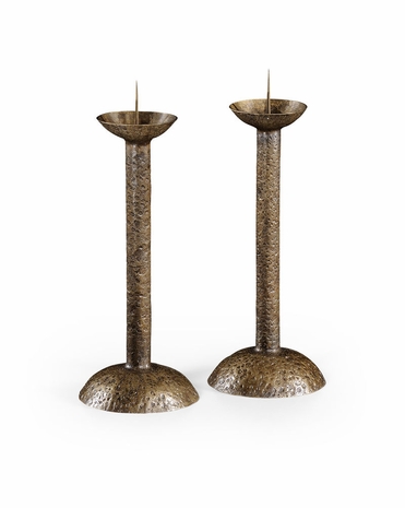 494283 Jonathan Charles Anvil Hand Hammered Brass Candlestick