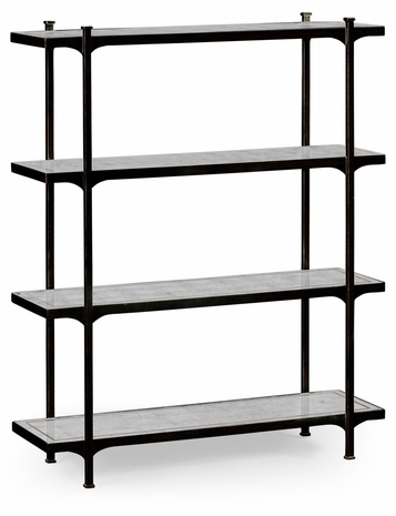 494308-B JC Modern Lux Aglomise & Bronze Iron Four Tier-Etagere
