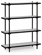 494308 Jonathan Charles Luxe églomisé & Iron Four-Tier étagère