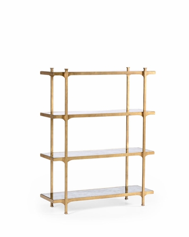 494308 Jonathan Charles Luxe églomisé & Iron Four-Tier étagère