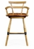 494315-AC-LNO Jonathan Charles Sherwood Oak Natural Oak Barstool With Studded Leather Seat (Arm)