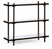 494321 Jonathan Charles Luxe églomisé & Iron Three-Tier étagère