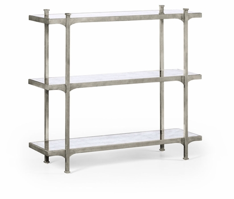 494321-S JC Modern Lux Aglomise & Silver Iron Three-Tier Etagere