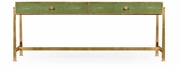 494324-G-SGG JC Modern Lux Green Faux Shagreen Gilded Coffee Table
