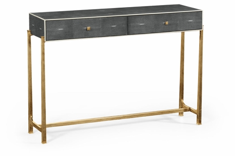 494325-G-SGA Jonathan Charles Anthracite Faux Shagreen & Gilded Console