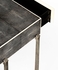 494325 Jonathan Charles Luxe Shagreen Console Table Black Finish With Silver Base