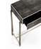 494325 Jonathan Charles Luxe Shagreen Console Table Black Finish With Silver Base