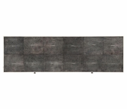 494325 Jonathan Charles Luxe Shagreen Console Table Black Finish With Silver Base