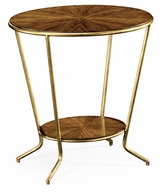 494338-LAW Jonathan Charles Argentinian walnut veneered oval side table