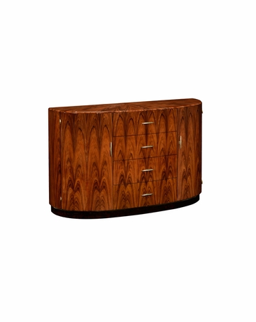494340 Jonathan Charles Santos Art Deco Rosewood Demilune Sideboard (Satin)