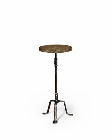 494344 Jonathan Charles Anvil Textured Brass & Iron Lamp Table