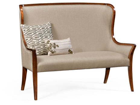 494352-WAL-F001 Jonathan Charles High curved back settee, upholstered in Mazo