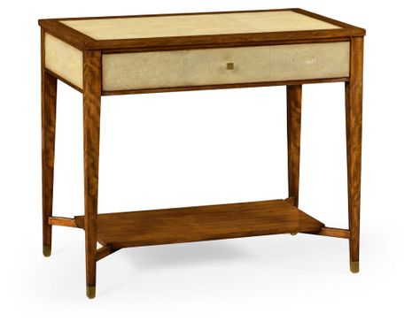 494356-DLF Jonathan Charles Ivory Shagreen Rectangular Sofa Table with Drawer
