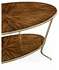494357-LAW Jonathan Charles Lux Argentinian Walnut Veneered Oval Coffee Table