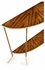 494358 Jonathan Charles Luxe Argentinian Walnut Veneered Demilune Console Table