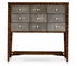 494362 Jonathan Charles Metropolitan Faux Macassar Ebony & Black Shagreen Chest of Nine Drawer
