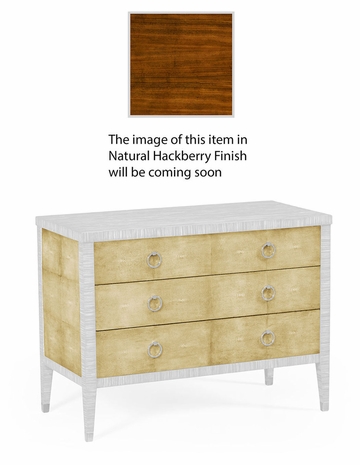 494363-DLF Jonathan Charles Fine Furniture JC Modern - Bayswater Ivory Faux Shagreen 3-Drawer Chest Of Drawers