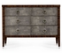 494363 Jonathan Charles Metropolitan Faux Macassar Ebony & Black Shagreen Chest of Three Drawer
