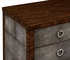 494363 Jonathan Charles Metropolitan Faux Macassar Ebony & Black Shagreen Chest of Three Drawer