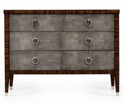 494363 Jonathan Charles Metropolitan Faux Macassar Ebony & Black Shagreen Chest of Three Drawer