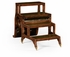 494371-WAL-L007 Jonathan Charles Regency style metamorphic library steps with medium English library green leather