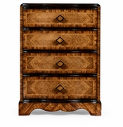 494378 Jonathan Charles Moroccan Small Chest of Drawers With Decorative Argentinian Walnut Veneer
