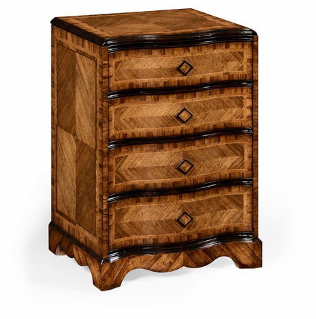494378 Jonathan Charles Moroccan Small Chest of Drawers With Decorative Argentinian Walnut Veneer