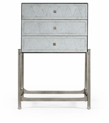 494379-S-GES Jonathan Charles Fine Furniture JC Modern - Luxe Eglomise & Silver High Chest Of Drawers