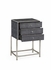 494379-S-SGA Jonathan Charles Fine Furniture JC Modern - Luxe Anthracite Faux Shagreen & Silver High Chest Of Drawers