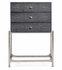 494379-S-SGA Jonathan Charles Fine Furniture JC Modern - Luxe Anthracite Faux Shagreen & Silver High Chest Of Drawers