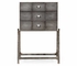 494380 Jonathan Charles Luxe Shagreen Small High Chest Black Finish With Silver Base