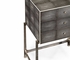 494380 Jonathan Charles Luxe Shagreen Small High Chest Black Finish With Silver Base