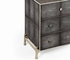 494382 Jonathan Charles Luxe Shagreen Large Low Chest Black Finish With Silver Base