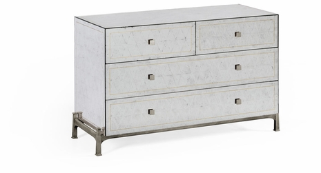 494382-S-GES JC Modern Lux Aglomise & Silver Iron Large Chest Of Drawers