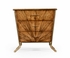 494388 Jonathan Charles Luxe Argentinian Walnut Veneered Tapering Bedside Chest of Drawers