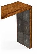 494401-LAW JC Modern Moroccan Argentinian Walnut & Anthracite Faux Shagreen Console