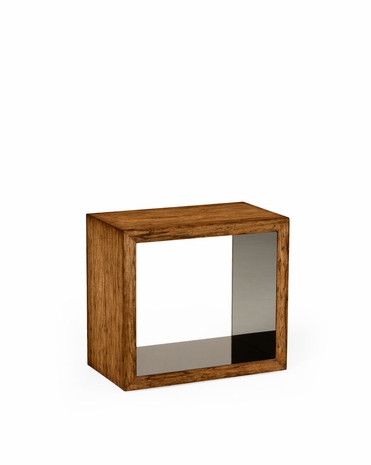 494402 Jonathan Charles Moroccan Argentinian Walnut & Black Glass Side Table