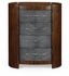 494404-MAS Jonathan Charles Faux Macassar & Anthracite Shagreen Oval Bedside Chest