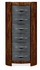 494406-MAS JC Modern Metropolitan Faux Macassar & Anthracite Shagreen Oval Chest (Tall)