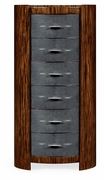 494406-MAS JC Modern Metropolitan Faux Macassar & Anthracite Shagreen Oval Chest (Tall)