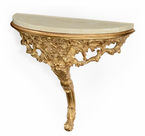 494410-GIL-SG01 Jonathan Charles Versailles Carved & Gilded Wall Bracket Console ( Scagliola Top)